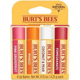 BURT'S BEES LIP BALM SUPER FRUIT BLISTER 4 PACK
