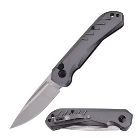 8" Gray Clip Point Blade Switchblade Automatic Pocket Knife