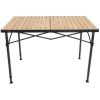 ALPS Mountaineering Overlanding Table – 56″ × 27.75″ Adjustable Outdoor Table (Black & Woodgrain)