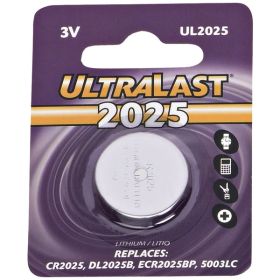 Ultralast UL2025 CR2025 3V Lithium Coin Cell Battery – 150mAh Long-Lasting Replacement Battery