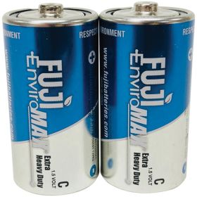 FUJI ENVIROMAX 3200BP2 EnviroMax C Extra Heavy-Duty Carbon Zinc Batteries – 1.5V, 2 Pack