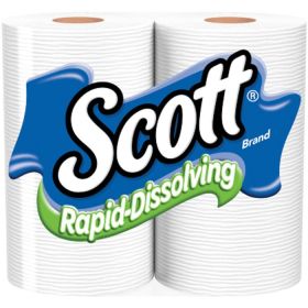SCOTT RAPID DISSOLVE DOUBLE ROLL TOILET PAPER 4 PACK