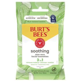 BURT'S BEES SOOTHING FACIAL TOWELETTES WITH ALOE VERA 30CT