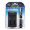 Ultralast UL1865K-26 18650 Lithium-Ion Charger & Battery Combo Kit – Dual-Slot Charger with Two 18650 Batteries