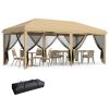 10' x 20' Pop-Up Canopy Tent û Beige with Netting Sidewalls
