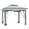 12' x 12' Pop-Up Gazebo Sun Shade û Adjustable with Mesh Netting (Gray)