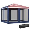 10' x 10' American Flag Pop-Up Canopy û Mesh Sidewalls for Outdoor Events