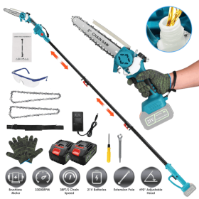 2-in-1 Cordless Pole Saw & Mini Chainsaw û 13FT Reach, Brushless Motor