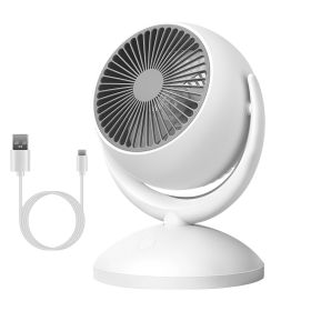 Portable Air Circulator Desk Fan – Rechargeable, 4 Speeds, 360° Tilt & Quiet 40dB for Home & Office