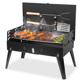 Portable Foldable Charcoal BBQ Grill – 16.7x10x17.7in, Outdoor Camping & Picnic