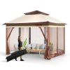 VEVOR 11x11ft Patio Gazebo – Pop-Up with Mosquito Net, Metal Frame & Waterproof Oxford Cloth
