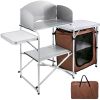 Folding Camping Kitchen Table û Portable Picnic Cabinet with Storage