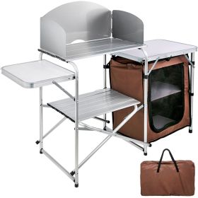 Folding Camping Kitchen Table û Portable Picnic Cabinet with Storage