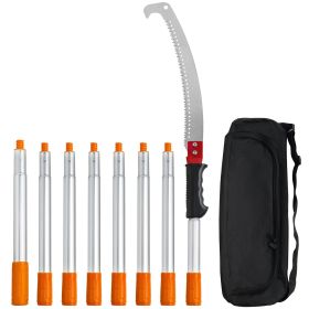 VEVOR Extendable Manual Pole Saw – 4.6-9.8 ft, Sharp Steel Blade, Lightweight Aluminum Handle for Branch & Shrub Pruning