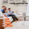 VEVOR 8" Foldable Oscillating Standing Fan – Remote Control, 4 Speeds, 7200mAh Rechargeable USB, Quiet Portable Fan for Bedroom & Travel