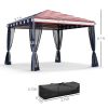 10' x 10' American Flag Pop-Up Canopy û Mesh Sidewalls for Outdoor Events