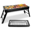 Foldable Stainless Steel Charcoal BBQ Grill – Portable Tabletop for Outdoor Use