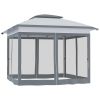 12' x 12' Pop-Up Gazebo Sun Shade û Adjustable with Mesh Netting (Gray)