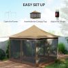 12' x 12' Pop-Up Canopy Tent û UPF50+ with Mesh Netting & Carry Bag (Beige)