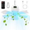 2-in-1 Camping Fan & LED Lantern – 8000mAh Battery, 4 Speeds, Timer, Carabiner & Display for Tents, RVs & Canopies