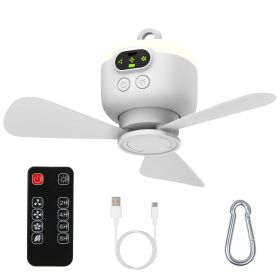 2-in-1 Camping Fan & LED Lantern – 8000mAh Battery, 4 Speeds, Timer, Carabiner & Display for Tents, RVs & Canopies