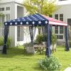 10' x 10' American Flag Pop-Up Canopy û Mesh Sidewalls for Outdoor Events