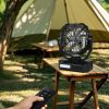 10,400mAh Solar Camping Fan with LED Lantern – 8"–9" Portable 7W Fan with Solar Panel