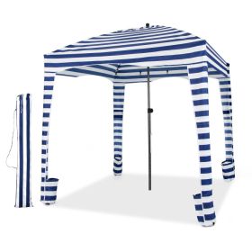 6x6 Ft Foldable Beach Cabana Tent – Portable with Carrying Bag & Detachable Sidewall