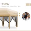10' x 20' Pop-Up Canopy Tent û Beige with Netting Sidewalls