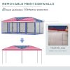 10' x 20' Pop-Up Canopy Gazebo û American Flag with Mesh Sidewalls