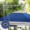 Outsunny 13'x13' Pop-Up Canopy Tent – UV50+ Protection, Height Adjustable, Navy with Wheeled Bag & 4 Sandbags