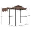 8' x 5' Outdoor Grill Gazebo û BBQ Shelter with Shelves & Awning (Brown)