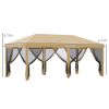 10' x 20' Pop-Up Canopy Tent û Beige with Netting Sidewalls