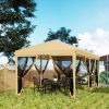 10' x 20' Pop-Up Canopy Tent û Beige with Netting Sidewalls