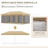 10' x 20' Pop-Up Canopy Tent û Beige with Netting Sidewalls