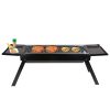 Foldable Charcoal BBQ Grill with Shelf – Portable Stainless Steel Tabletop