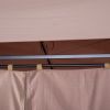 10' x 13' Khaki Gazebo û Steel Frame with Curtains & Vented Roof
