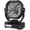 10,400mAh Solar Camping Fan with LED Lantern – 8"–9" Portable 7W Fan with Solar Panel