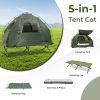 1-Person Folding Camping Tent with Sunshade & Air Mattress