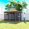 12' x 12' Pop-Up Canopy Tent û UPF50+ with Mesh Netting & Carry Bag (Beige)