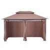 10' x 13' Khaki Gazebo û Steel Frame with Curtains & Vented Roof