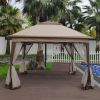 11' x 11' Pop-Up Gazebo Canopy û 2-Tier with Removable Netting (Coffee)
