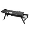Foldable Charcoal BBQ Grill with Shelf – Portable Stainless Steel Tabletop
