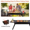 Foldable Charcoal BBQ Grill with Shelf – Portable Stainless Steel Tabletop