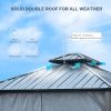 10x10ft Double Roof Gazebo – Netting, Curtains & Galvanized Aluminum Frame for Patio & Garden