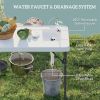 Folding Fish Cleaning Table with Sink û Portable Camping Table with Faucet & Shelf