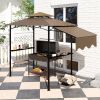 8' x 5' Outdoor Grill Gazebo û BBQ Shelter with Shelves & Awning (Brown)
