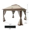 11' x 11' Pop-Up Gazebo Canopy û 2-Tier with Removable Netting (Coffee)