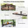 8' x 5' Outdoor Grill Gazebo û BBQ Shelter with Shelves & Awning (Brown)