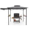 10.5' x 5' Grill Gazebo with Side Awning and Double-Tiered Top